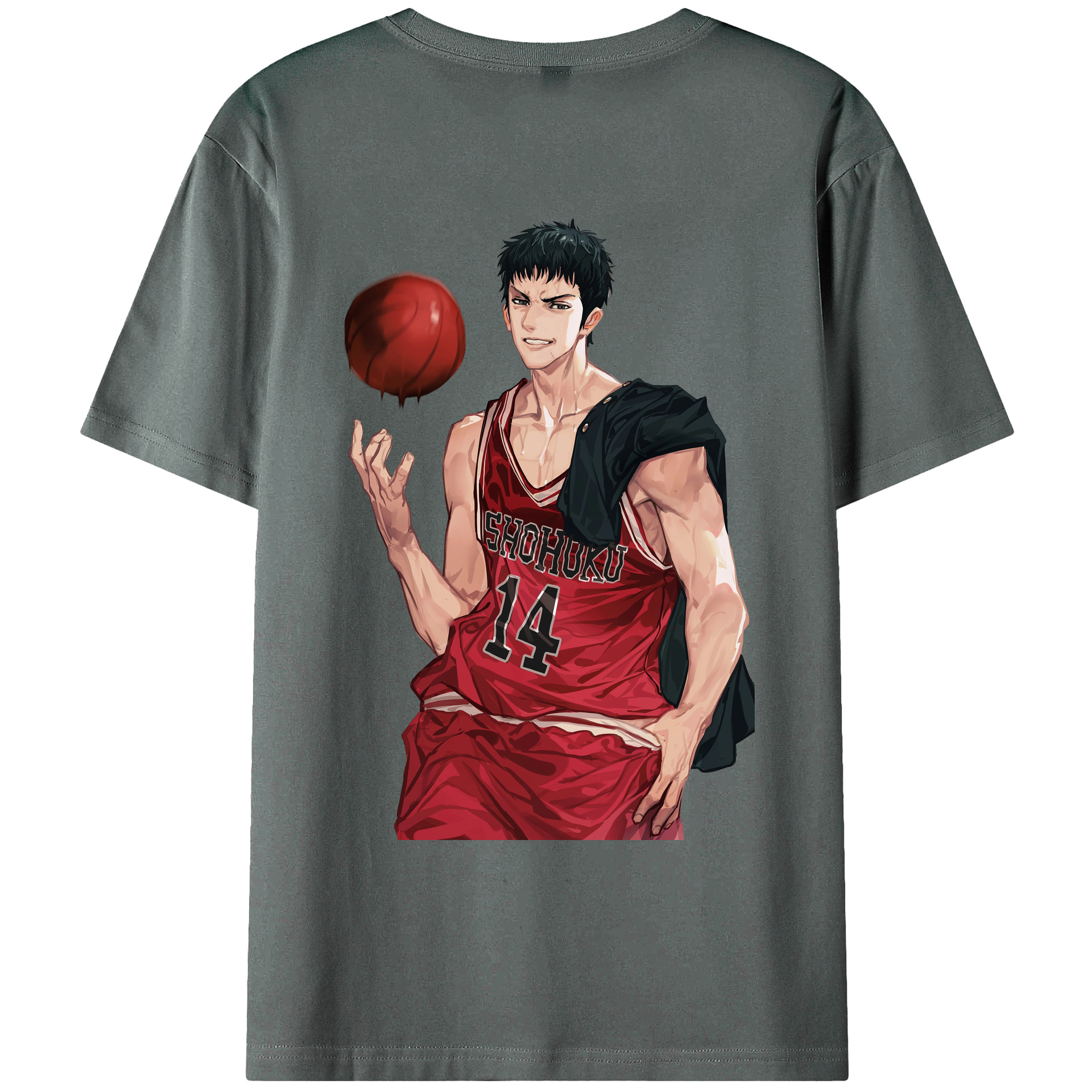 （画像用） SLAM DUNK／スラムダンク 綿100％ メンズ半袖Tシャツ（バックプリント） 通気性